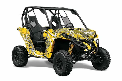Can-Am Maverick 1000 X RS R with the Deaden Yellow graphic kit