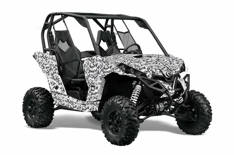 Can-Am Maverick 1000 X RS R with the Digicamo White graphic kit